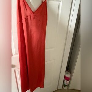 H&M Coral-Red Sleeveless Maxi Dress